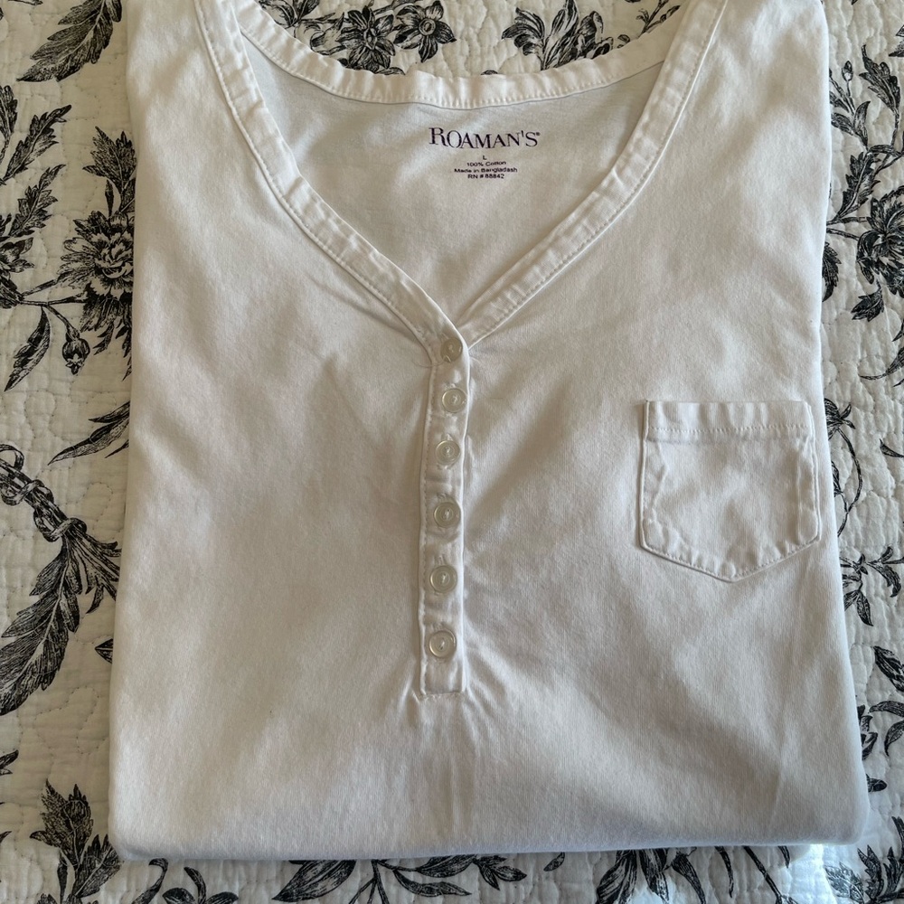 Classic White Henley Top